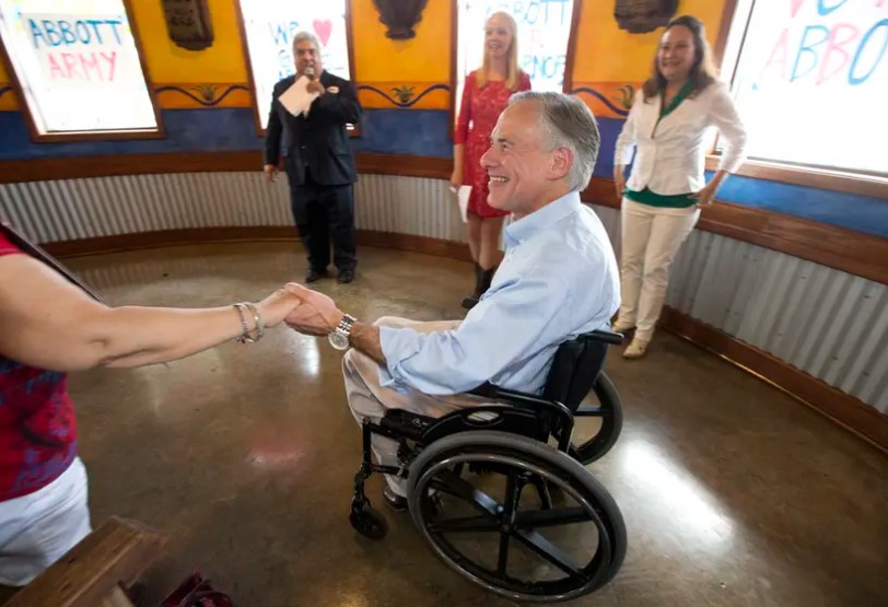 Weirdly, Greg Abbott uses a wheelchair what gives