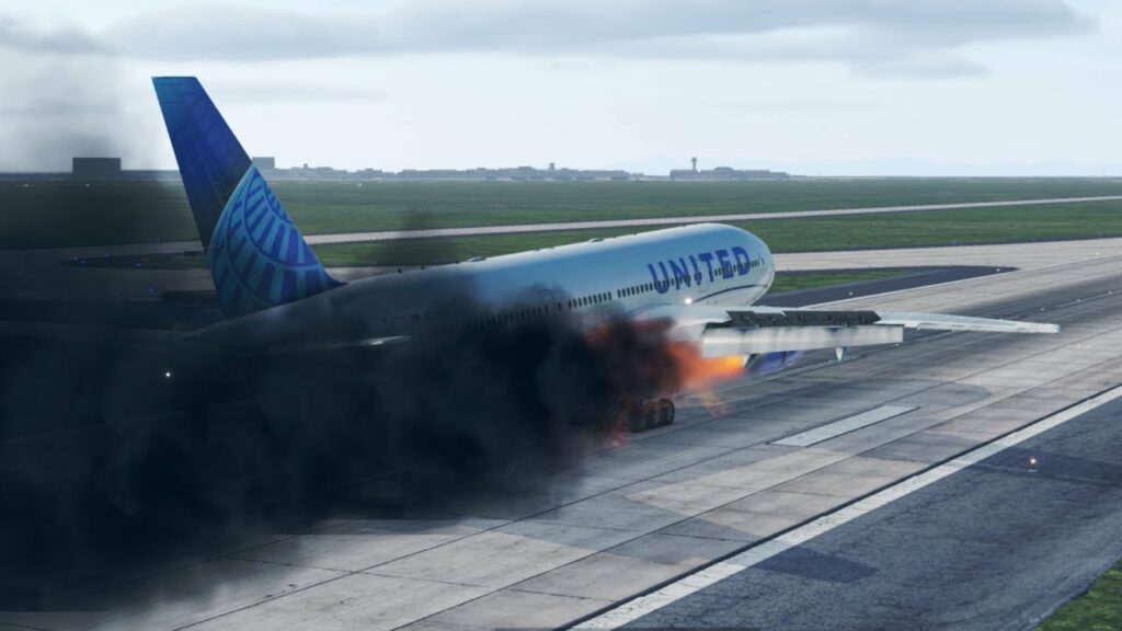 united airlines flight Takeoff & Engine Failure