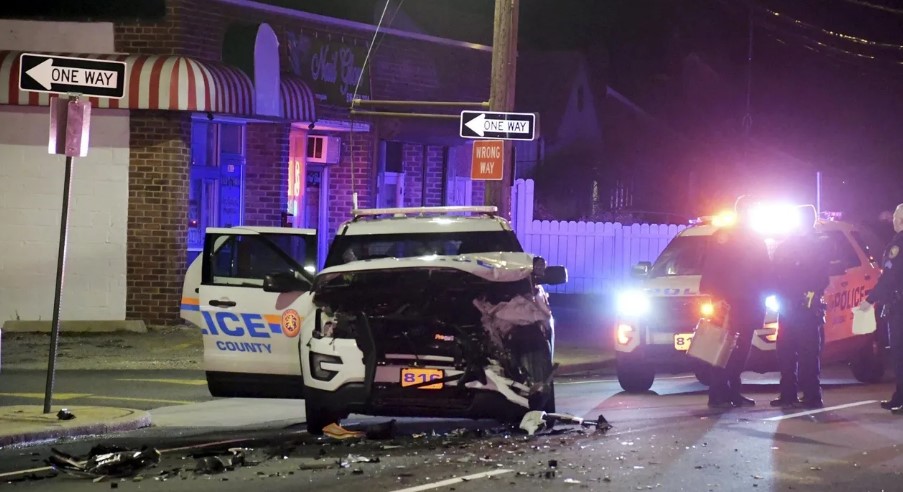 Suspected Drunk Driver Sideswipes Patrol Car
