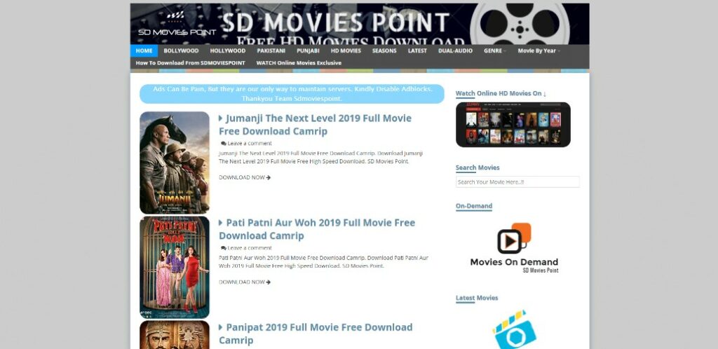 Bollywood Movies For Free Download On Sdmoviespoint.today